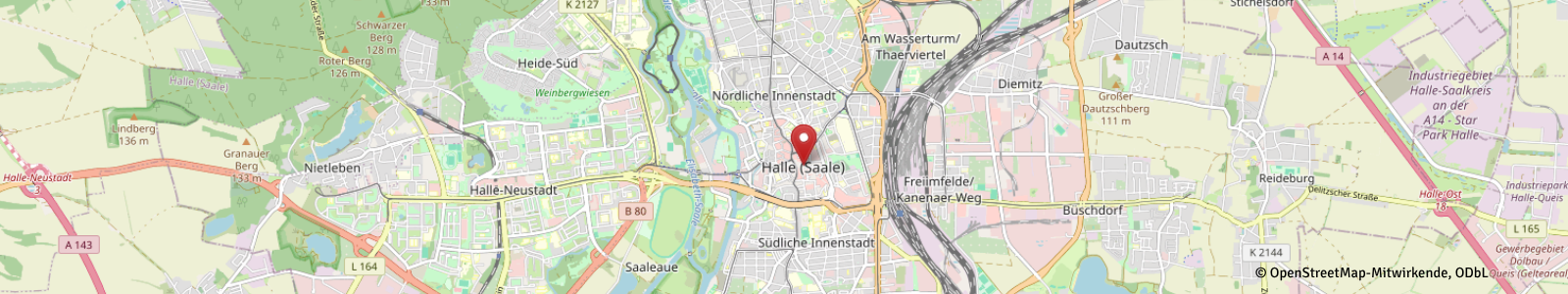 Screenshot Kartenausschnitt Halle Saale